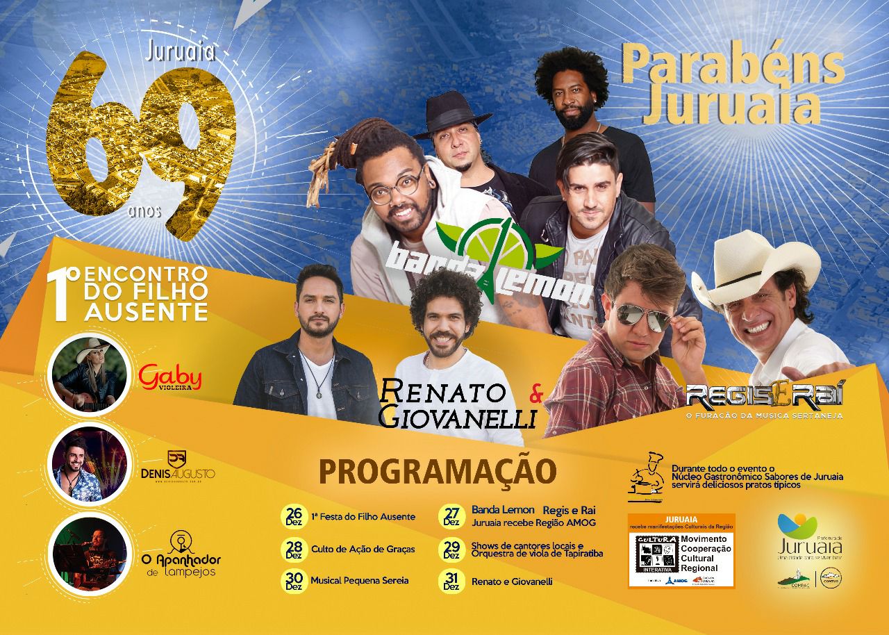 Aniversário de 69 anos de Juruaia-MG - Show e Festa no final de ano