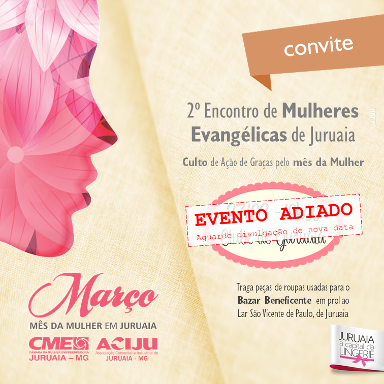 mes da mulher em juruaia mg evento adiado coronavirus mulheres evangelicas moda intima